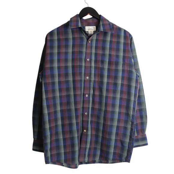 Vintage Arnold Palmer Collared Plaid Blue Red Men's Button Down Shirt Size 8/P - Picture 1 of 8